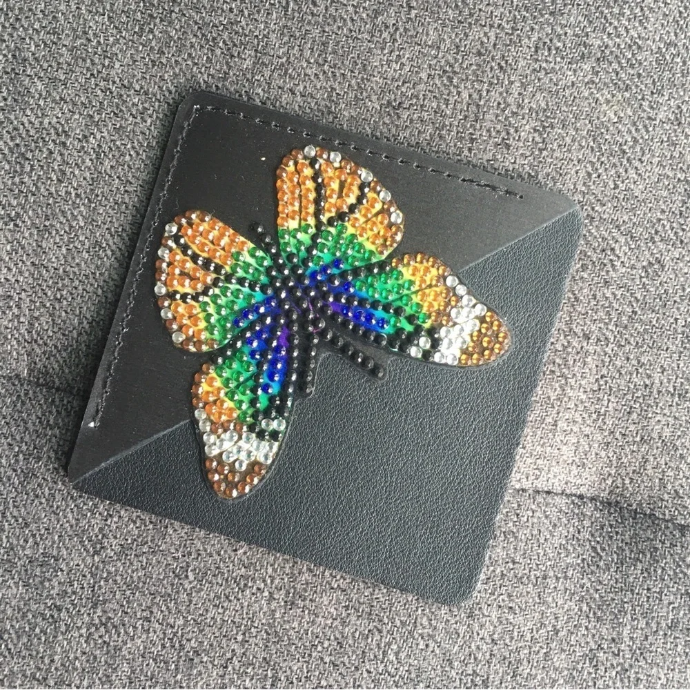 Diamond Art Butterfly Corner Bookmark, Colorful, Sparkly, Bling (ORNG/GRN/BLUE) - Picture 4 of 17